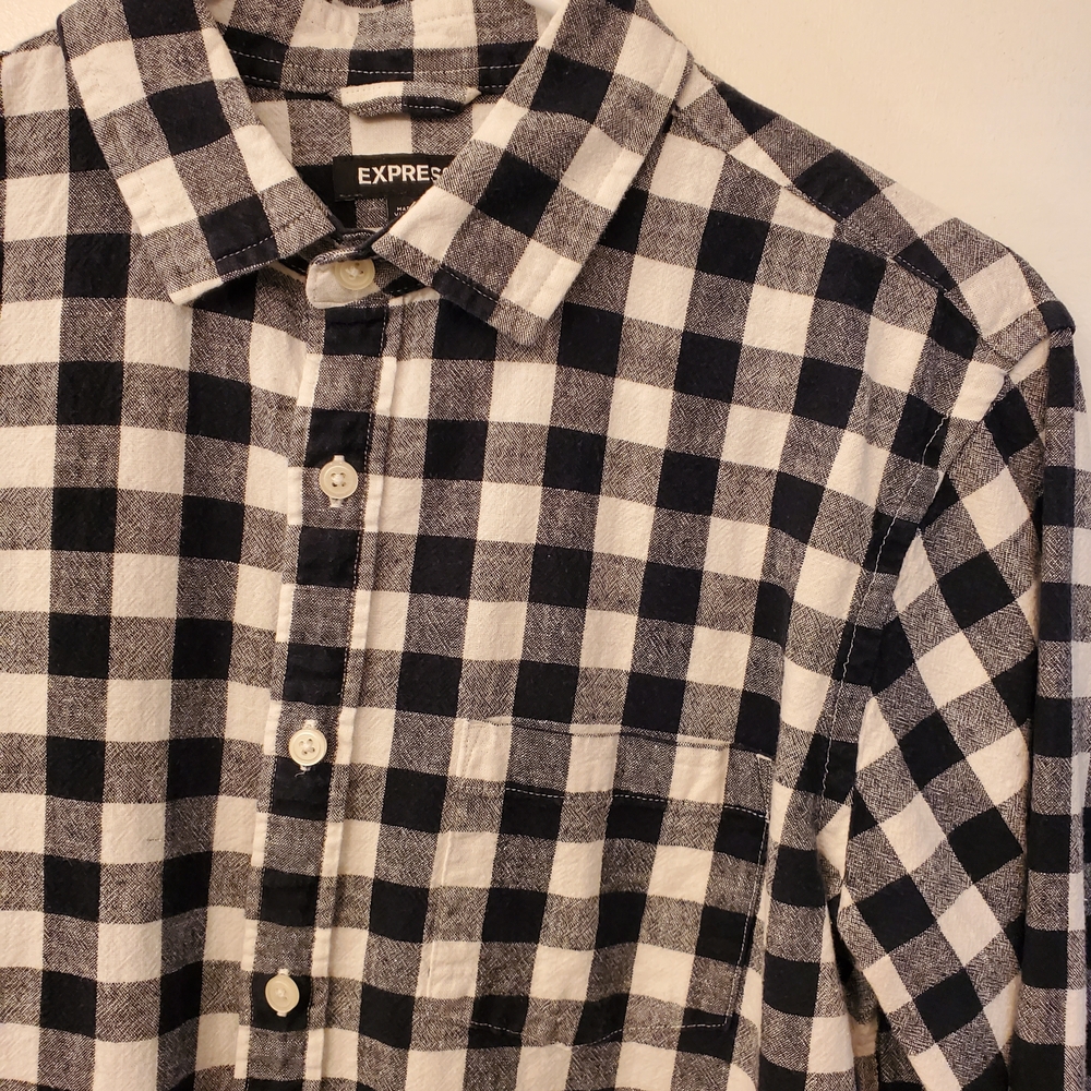 Express Men's Plaid Button-Down Shirt